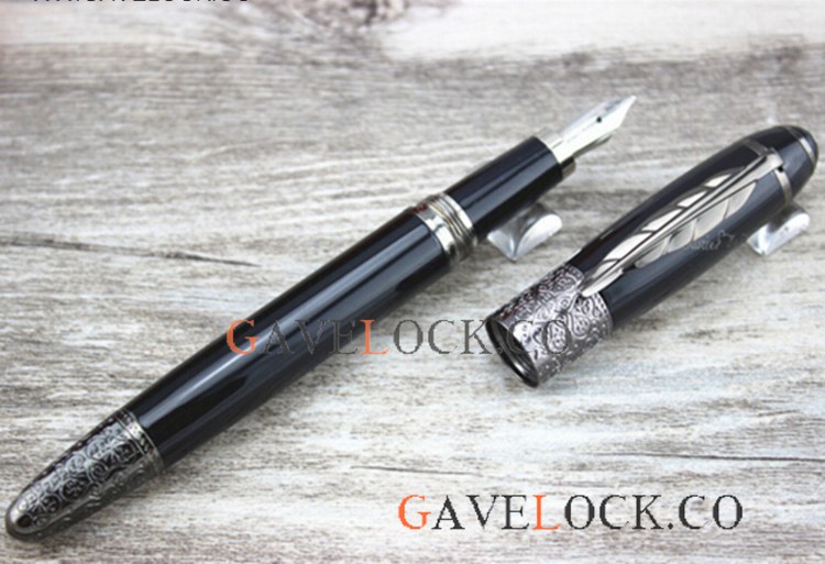Daniel Defoe Series Black Pen Clip Fountain Pen Montblanc Daniel Defoe Ink